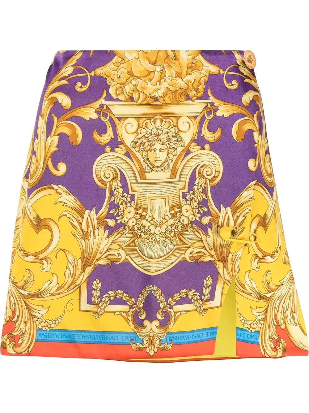 Versace Baroque Wrap Skirt silk skirt lustrous