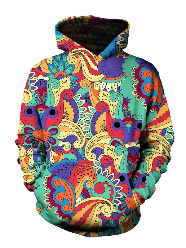 Wonderland Retro Flower Pullover Hoodie Hoodie with Toggle Buttons Decorative Unique