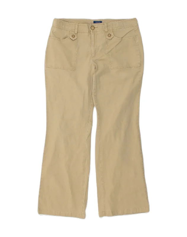 DOCKERS Womens Bootcut Casual Trousers US 12 Large W34 L30  Beige Cotton Trousers Summer Linen