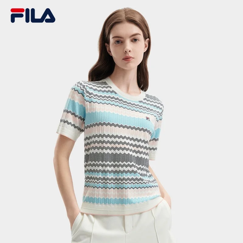 FILA CORE CROSS OVER MODERN HERITAGE Women Knit Sweater Solid Print Embellished