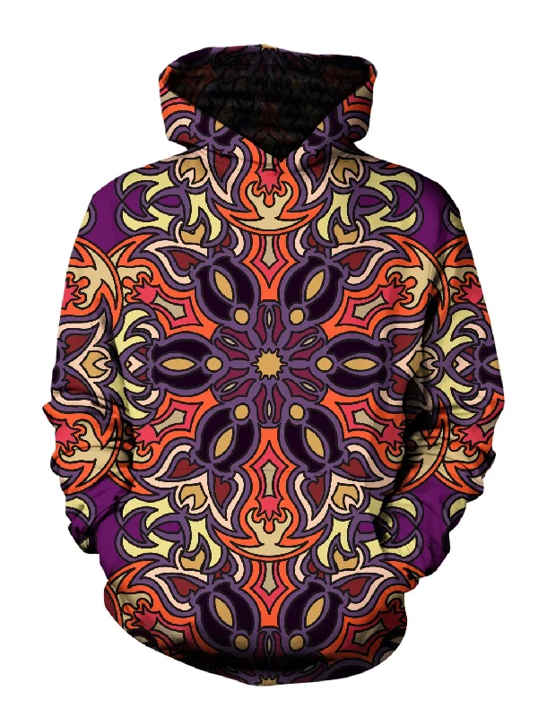 Nouveau Retro Mandala Pullover Hoodie Hoodie with Half-Zip Sporty Casual