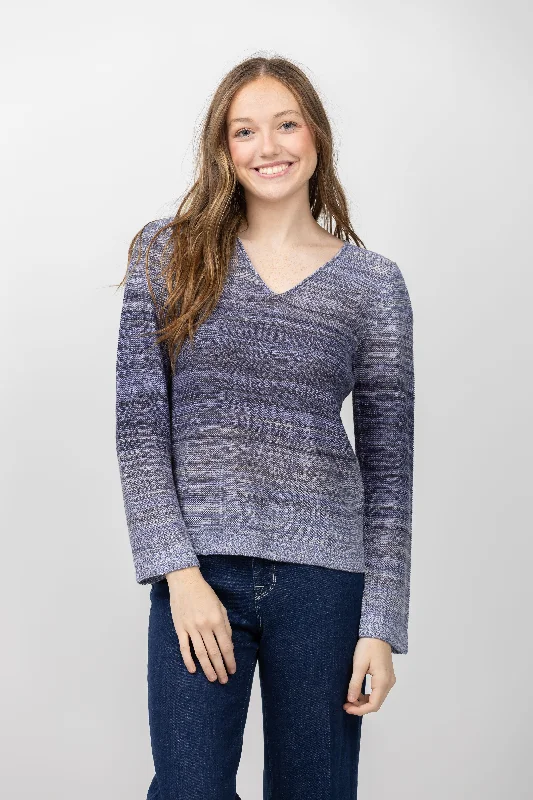 Nic + Zoe Hazy Sweater in Purple Multi Neon Metallic Matte