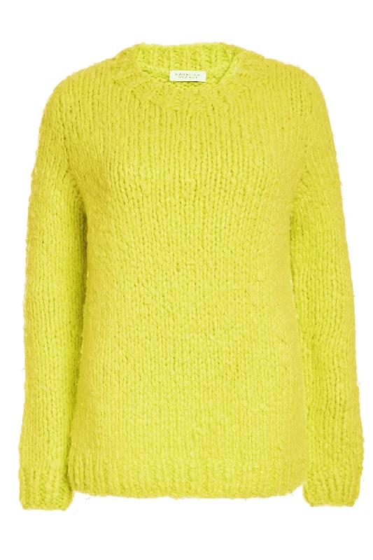 Lawrence Knit Sweater in Citrine Welfat Cashmere Soft Cozy Warm