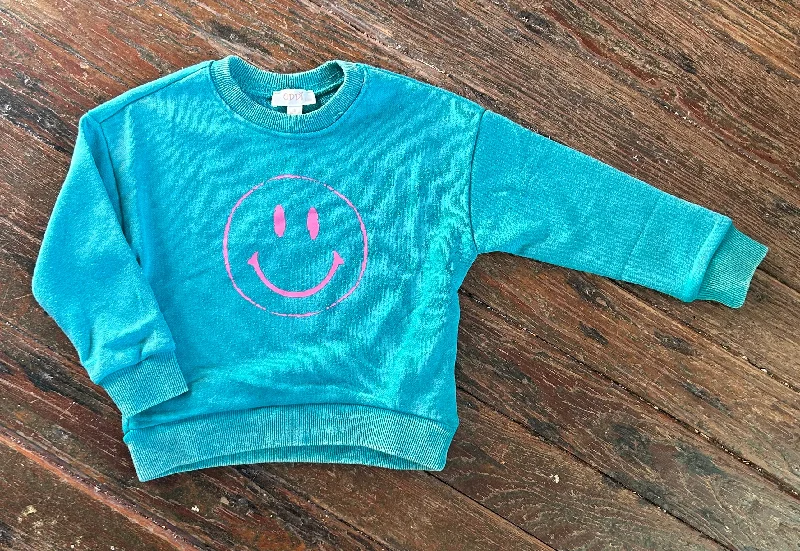 Oddi Smiley Face Sweatshirt Hoodie with Stripes Bold Sporty