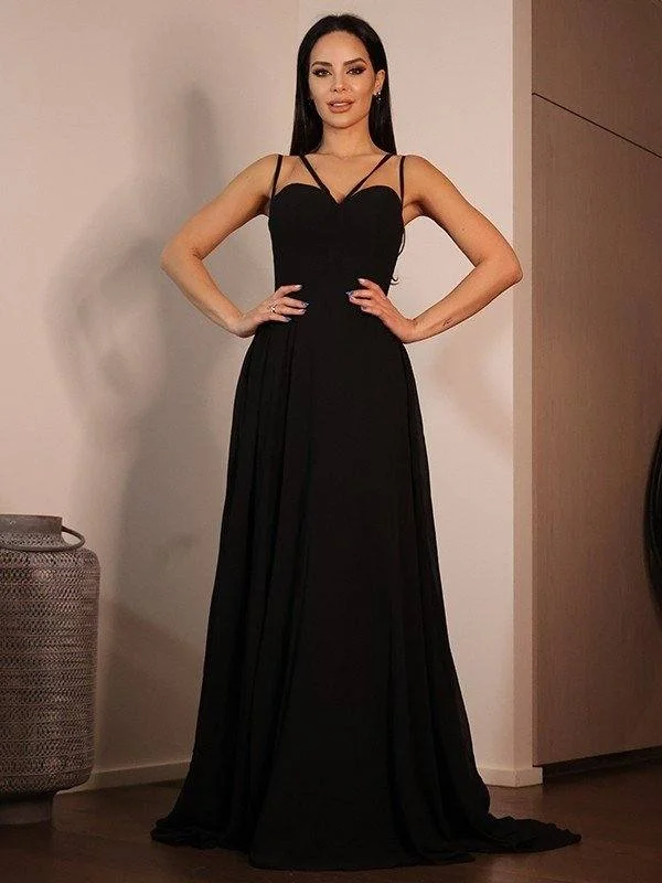 A-Line/Princess Jersey Ruffles Sweetheart Sleeveless Sweep/Brush Train Dresses Tunics Review highly