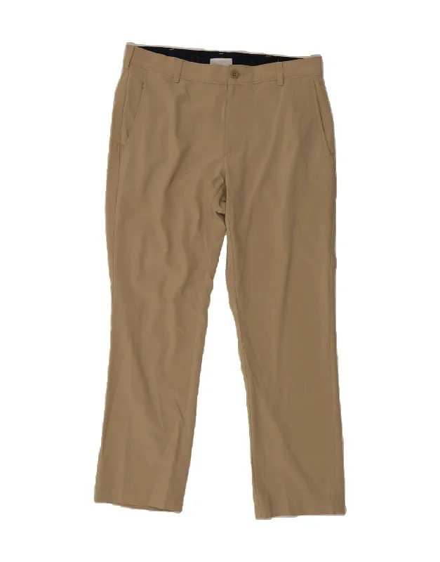 IZOD Womens Golf Straight Chino Trousers W32 L29 Beige Polyester Trousers Leisure Comfortable