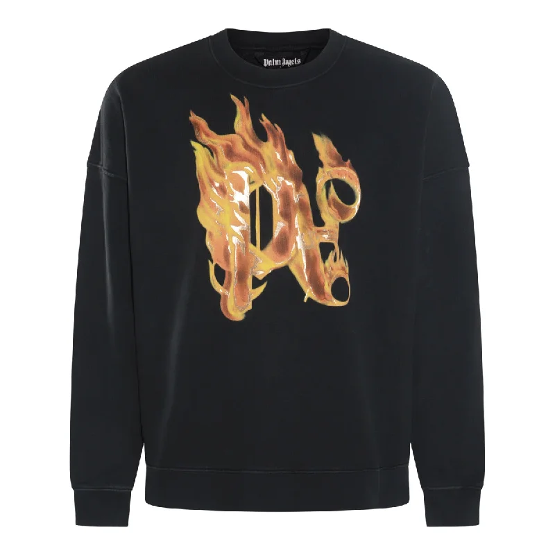 Palm Angels Sweaters Black Terry Terry Cloth Terry Knit