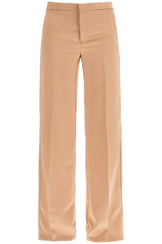 Flared Satin Trousers  - Beige Trousers Exclusive Limited