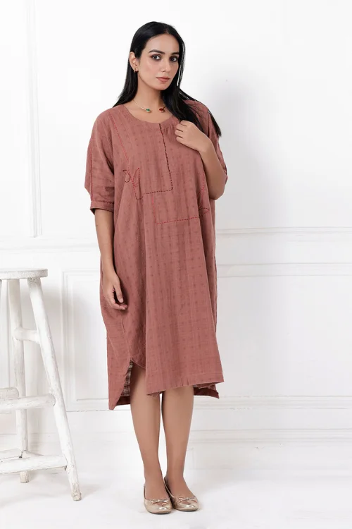 Coco Hand-Embroidered & Handwoven Antifit Dress Tunics Seasonal trendy