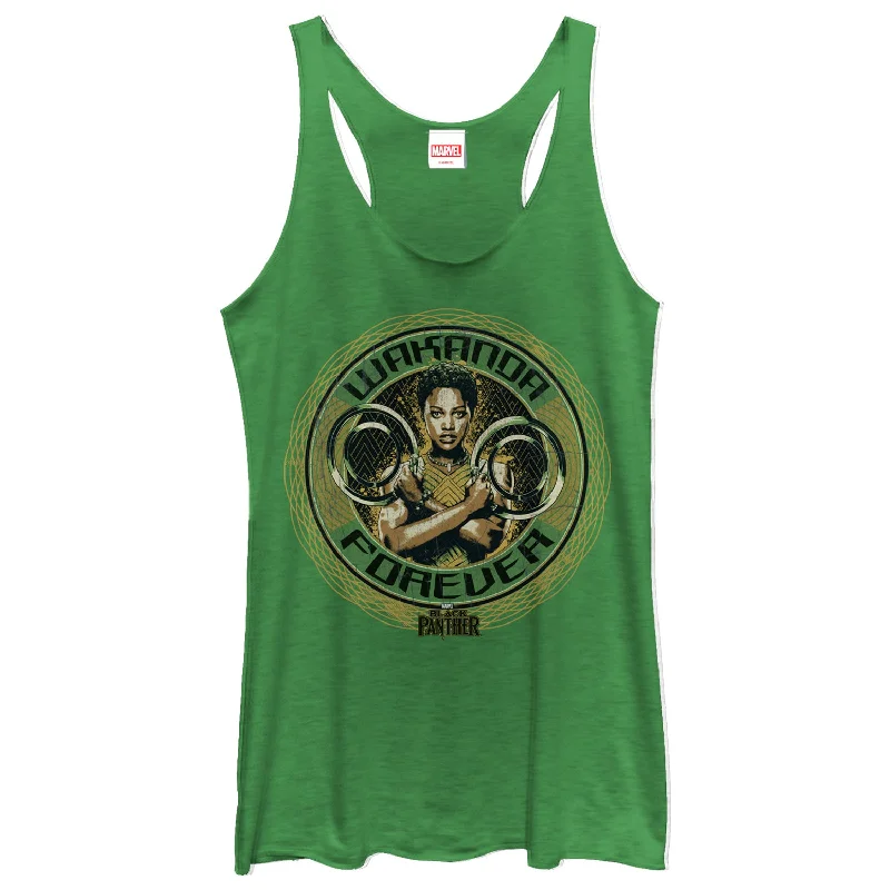 Women's Marvel Black Panther 2018 Nakia Forever Racerback Tank Top long tank top