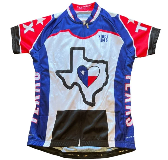 Women's Texas Cycling Jersey (Small) Silver Jersey Tee