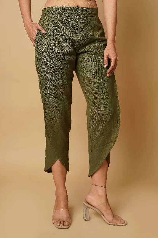 Army Green Women's Tulip Trousers Trousers Flared Retro