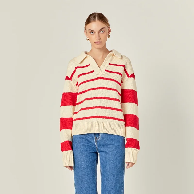 Striped Sweater Transparent Opaque Sheer