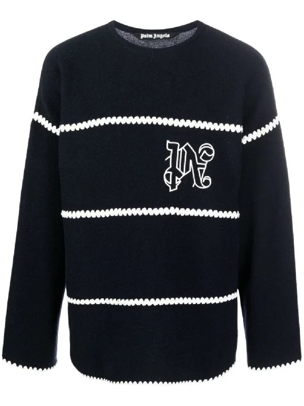 Palm Angels Sweaters Blue Soft Cozy Warm