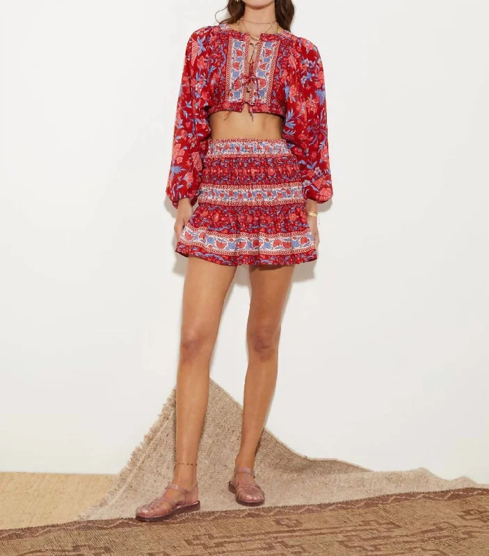 Marguerite Batwing Crop Top In Ruby Modern Contemporary Chic