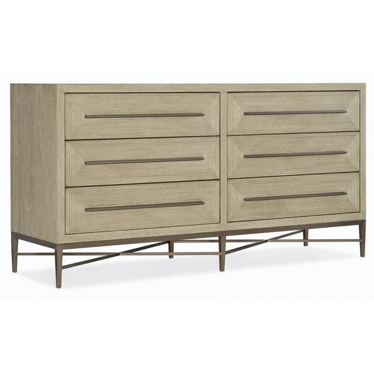 River Six-Drawer Dresser - Taupe Finish - Beige Natural Off White - Metal Wood - Low Turtleneck Warm Winter River Six-Drawer Dresser - Taupe Finish - Beige Natural Off White - Metal Wood - Low Turtleneck Warm Winter