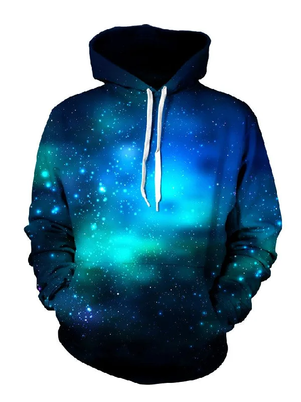 Deep Blue Pullover Art Hoodie Hoodie with Hem Raw Edge Edgy Unfinished