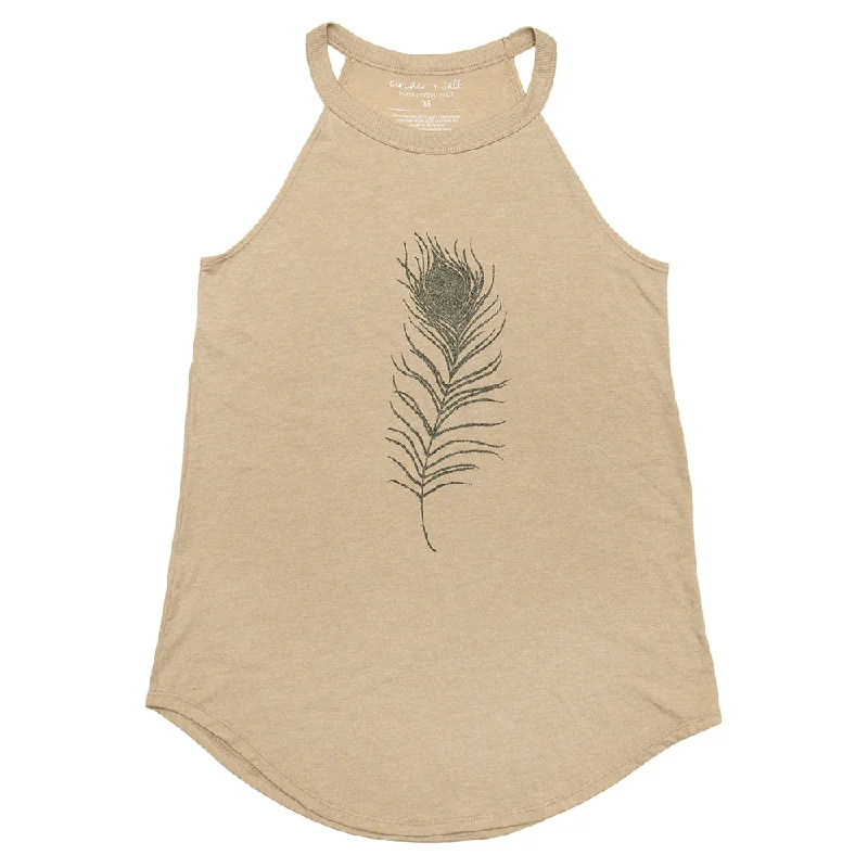 Feather Halter Tank flirty tank top