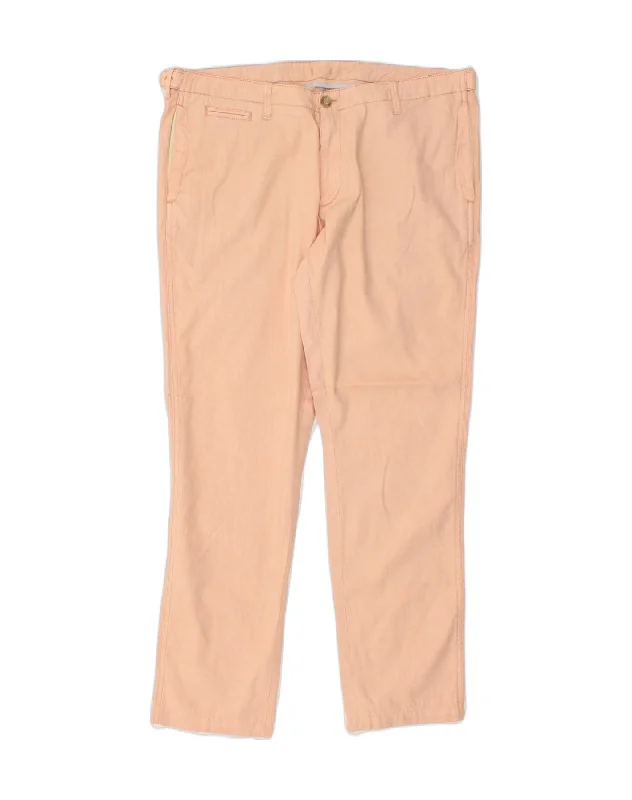 MASSIMO DUTTI Womens Straight Chino Trousers W36 L29 Pink Cotton Trousers Sale Discount