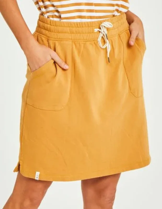 Cassie Skirt - Gold - Elm Lifestyle linen skirt natural