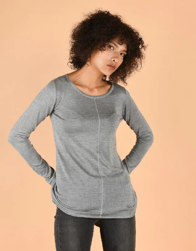 Ultrafine Fitted Sweater in Grey Fleece Sweater Nylon Polyester
