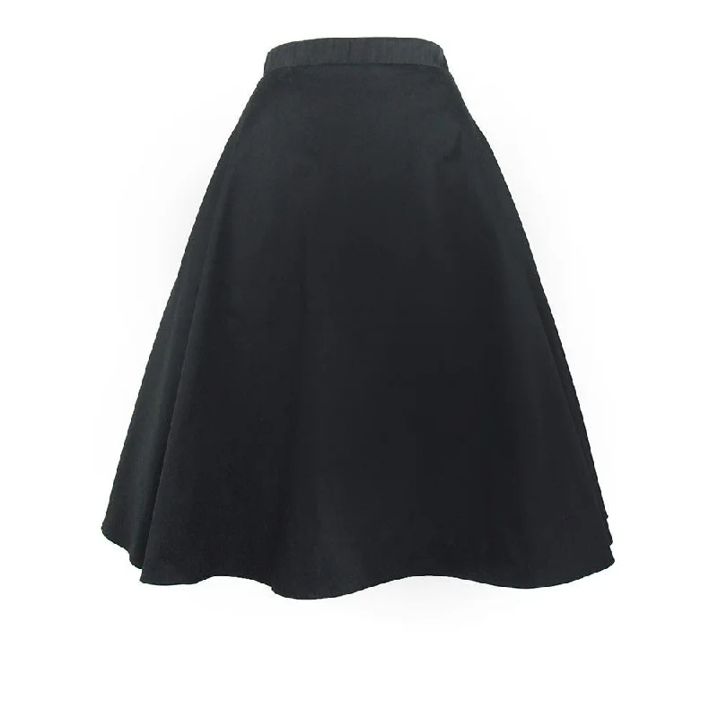 Hemet Circle Skirt in Black wool skirt breathable