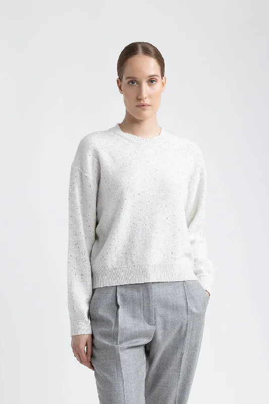 Wool, cashmere lurex and sequins sweater Silk Blend Satin Velvet