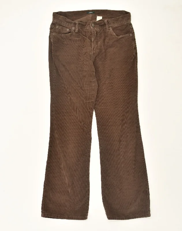 J. CREW Womens Bootcut Corduroy Trousers W30 L29  Brown Cotton Trousers stylish elegant