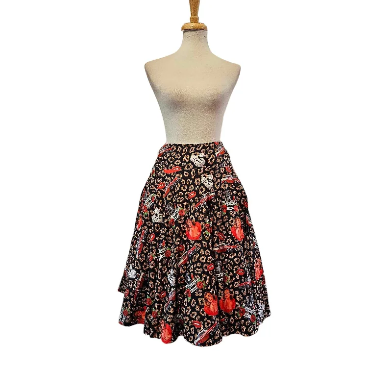 The Seven Year Stitch Rock N Roll Leopard Skirt denim skirt classic