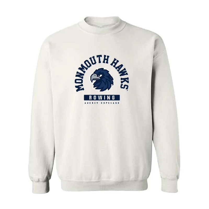 Monmouth - NCAA Women's Rowing : Audrey Copeland - Classic Fashion Shersey Crewneck Sweatshirt Hoodie with Button Placket Classic Preppy