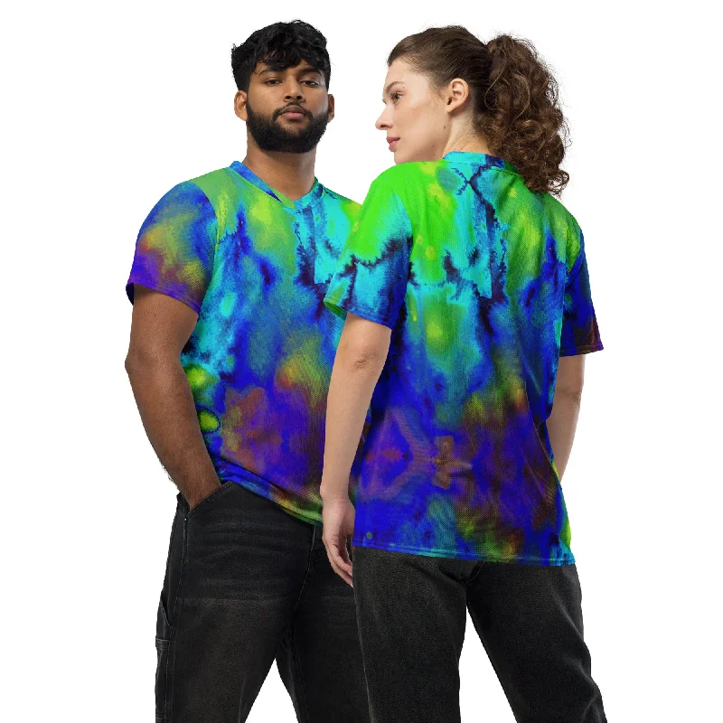 Abstract Recycled unisex sports jersey Round Neck Jersey Tee
