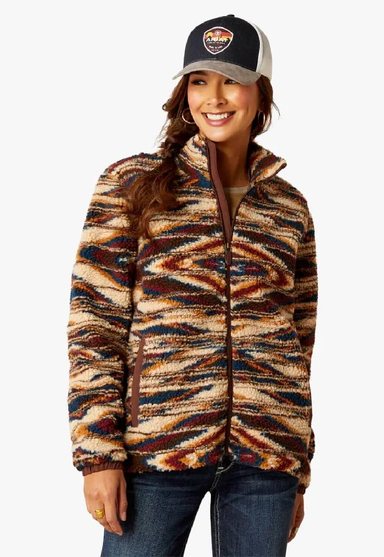 Ariat Womens Chimayo Fleece Jacket Faux Fur Fabric Real Fur Fabric Shearling Fabric