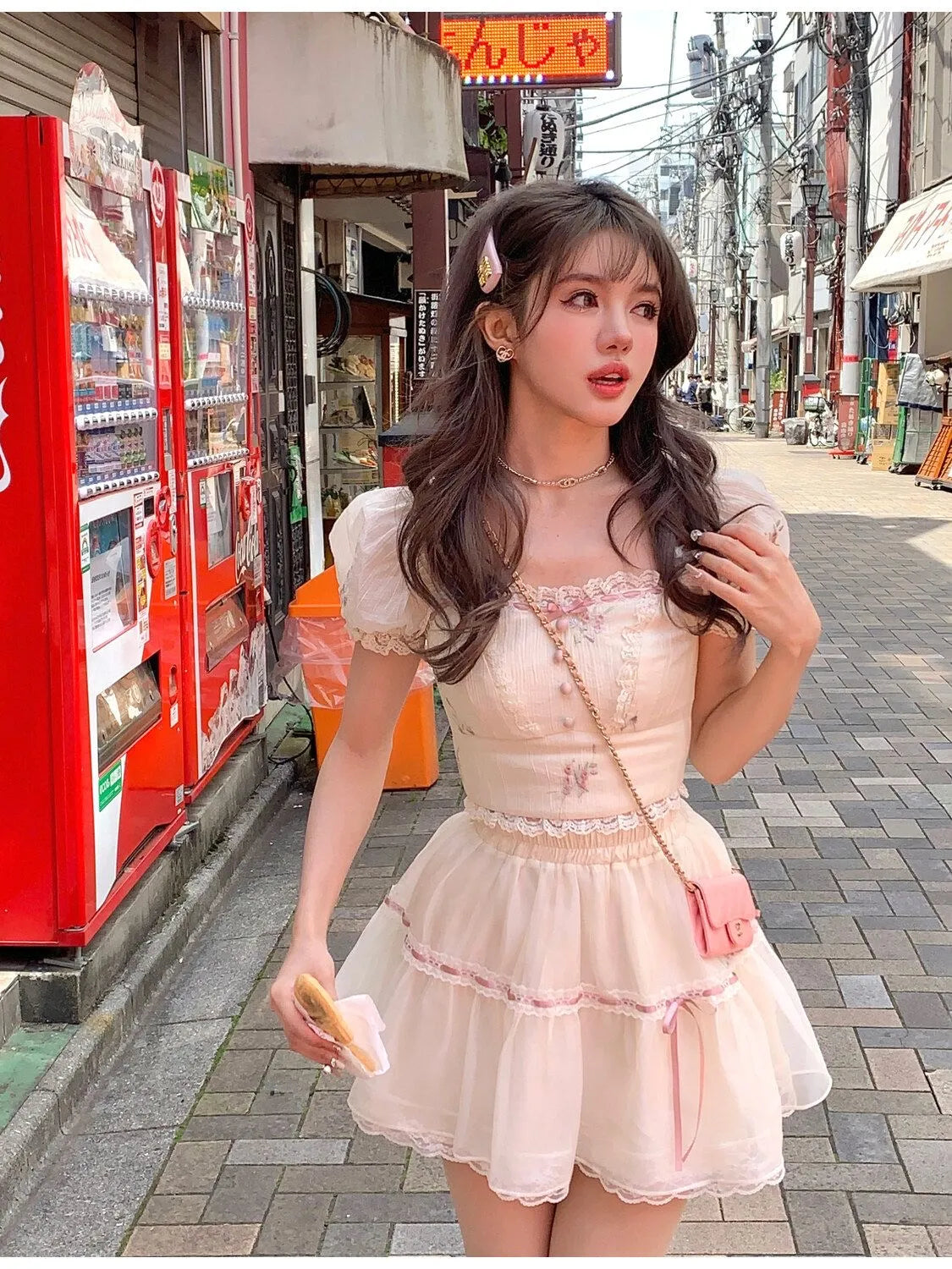 Advbridge Sweet Square Neck 2 Piece Dress Set Women Summer Short Sleeve Y2k Crop Tops + Casual Mini Skirt Korean Fashion Female Suit Collared Crew Neck Turtle Neck