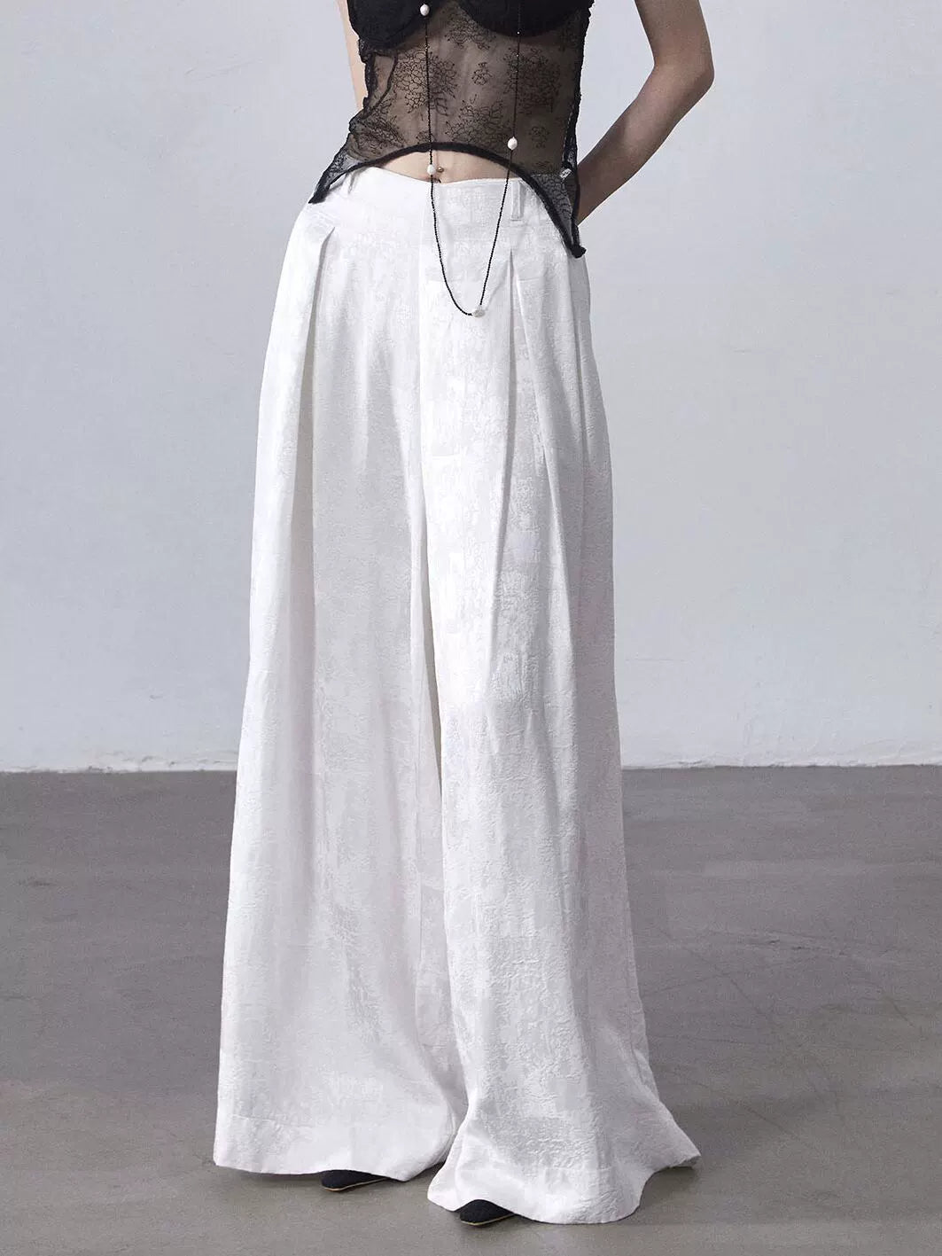 Xiu Xian 休闲 Leisure New Chinese Style Song Dynasty Jacquard Wide Leg Trousers Trousers luxurious premium