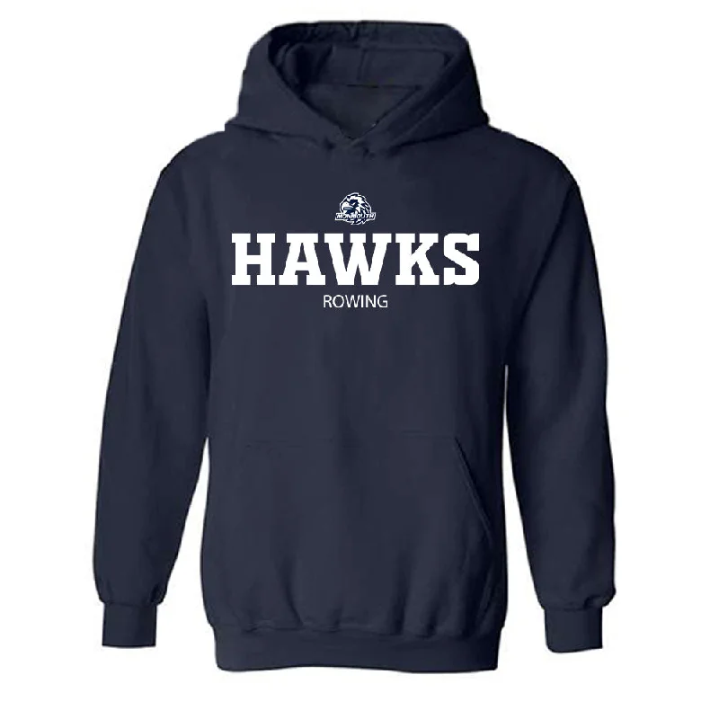 Monmouth - NCAA Women's Rowing : Audrey Copeland - Classic Shersey Hooded Sweatshirt Hoodie with Mock Neck Collared Structured