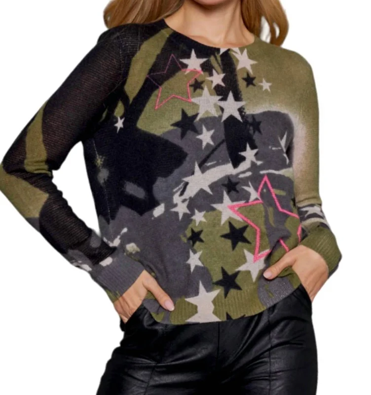 Solar Power Sweater In Eden Stretchy Elastic Breathable