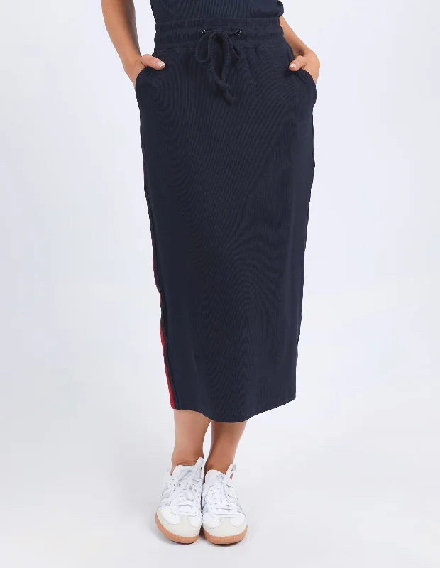 Stabilize Skirt - Navy - Foxwood ribbed skirt waist