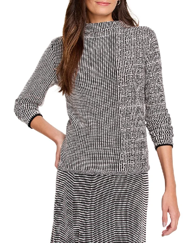 NIC+ZOE Pixel Knit Sweater Zippered Front Buttoned Front Snap Front