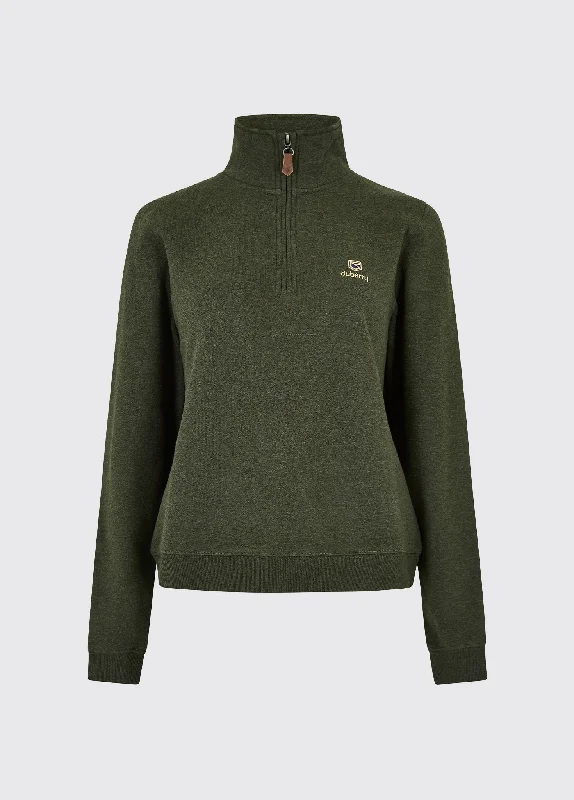 Castlemartyr Women's Quarter Zip Sweatshirt - Olive Hoodie with Gradient Ombre Colorful