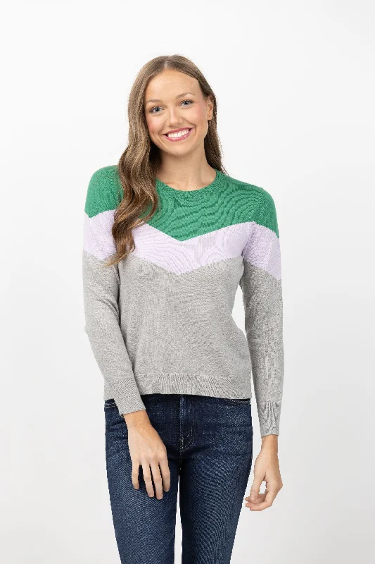 J. Society Chevron Sweater in Heather Stretchy Elastic Breathable