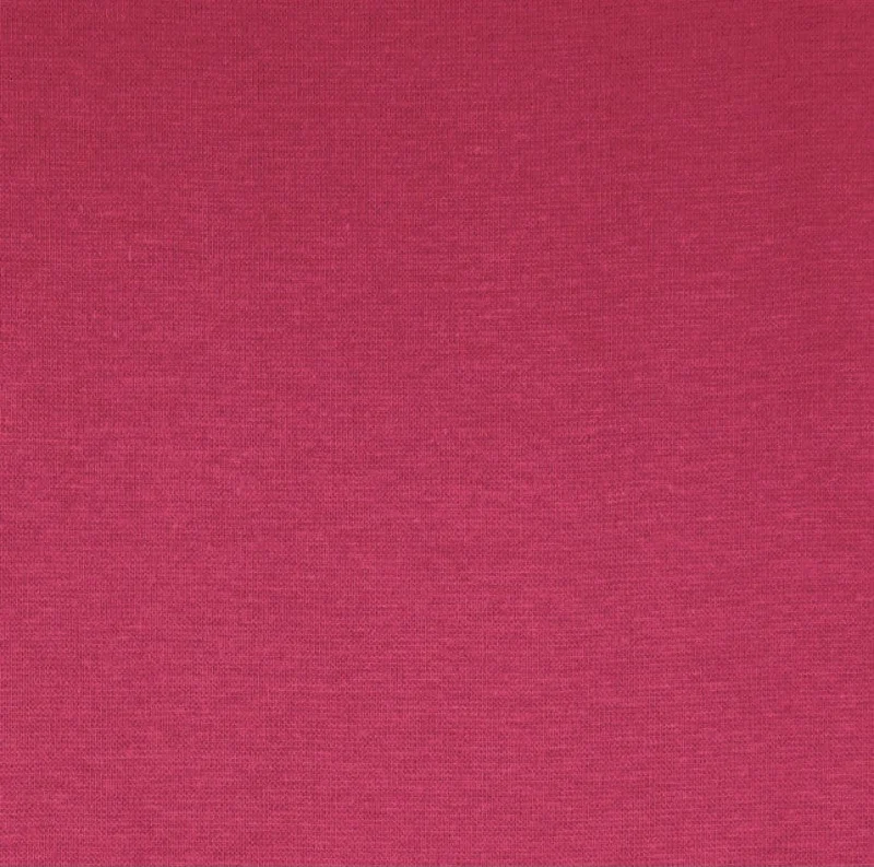 Bright Pink Plain Tubular Rib Jersey Cuffing Fabric Polo Neck Jersey Top