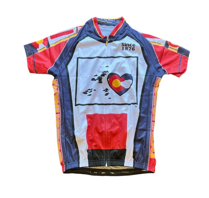 Women's Colorado Cycling Jersey (S, M) Turquoise Jersey Tee