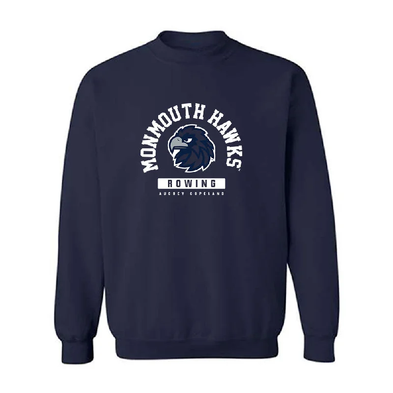 Monmouth - NCAA Women's Rowing : Audrey Copeland - Classic Fashion Shersey Crewneck Sweatshirt Hoodie with High Neck Warm Protective