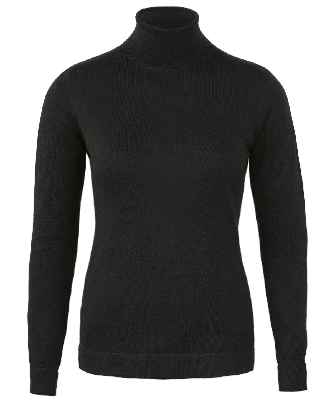 Black - Women’s Chester – dressed merino blend roll neck Tunics Leisure comfortable