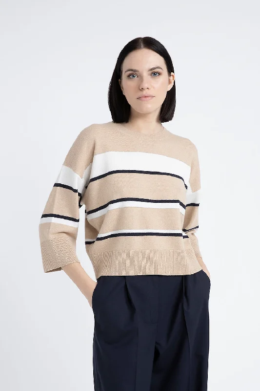 Striped wool silk cashmere sweater Wool Sweater Cotton Sweater Cashmere Sweater