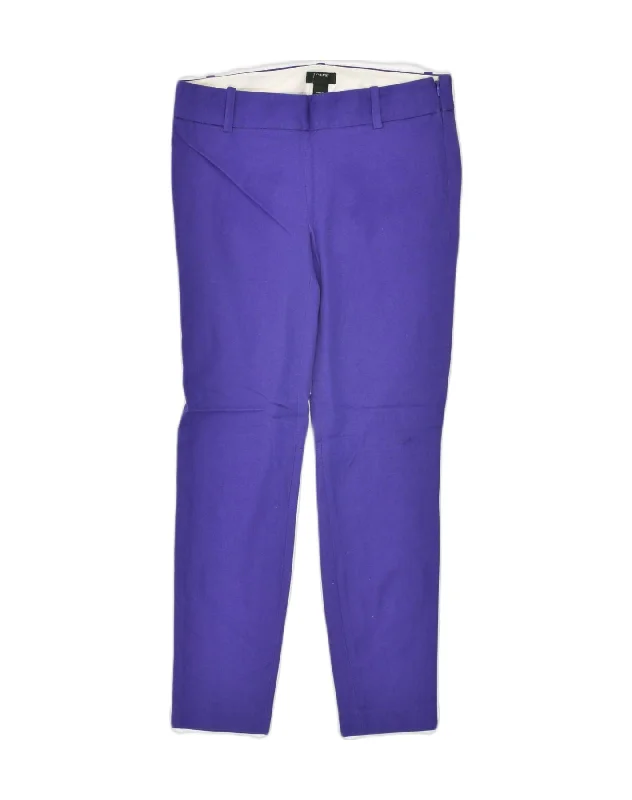 J. CREW Womens Slim Casual Trousers W30 L26 Blue Cotton Trousers Running Lightweight