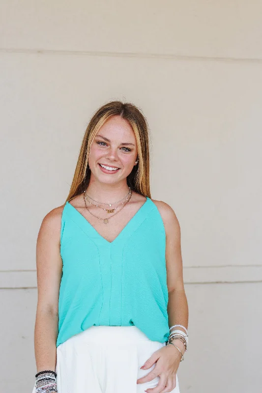 Roxy Aqua Blue Tank fitted tank top