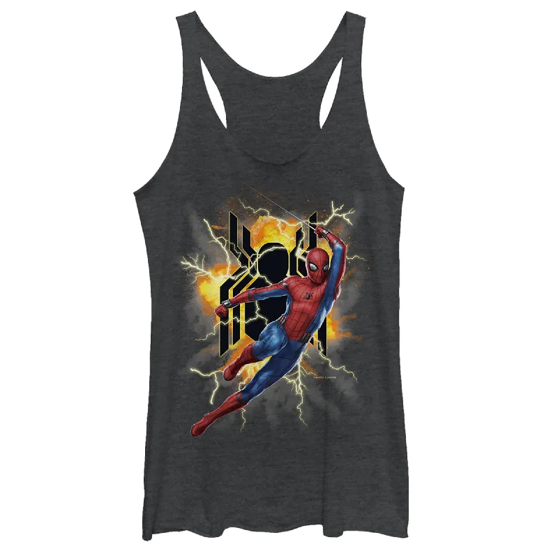 Women's Marvel Spider-Man: Far From Home Lightning Strike Racerback Tank Top cropped tank top