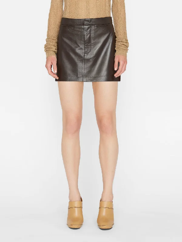 Leather Mini Skirt -- Espresso velvet skirt luxury