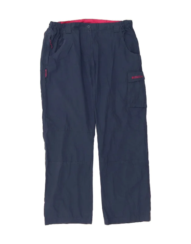 MOUNTAIN WAREHOUSE Womens Cargo Trousers UK 14 Large W34 L30 Navy Blue Trousers Denim Blue